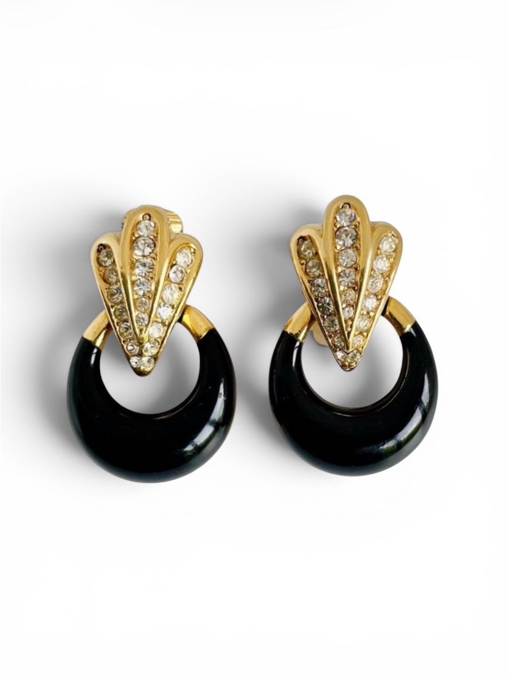 Christian Dior Vintage Grosse Gold Plated Clip-on Earrings
